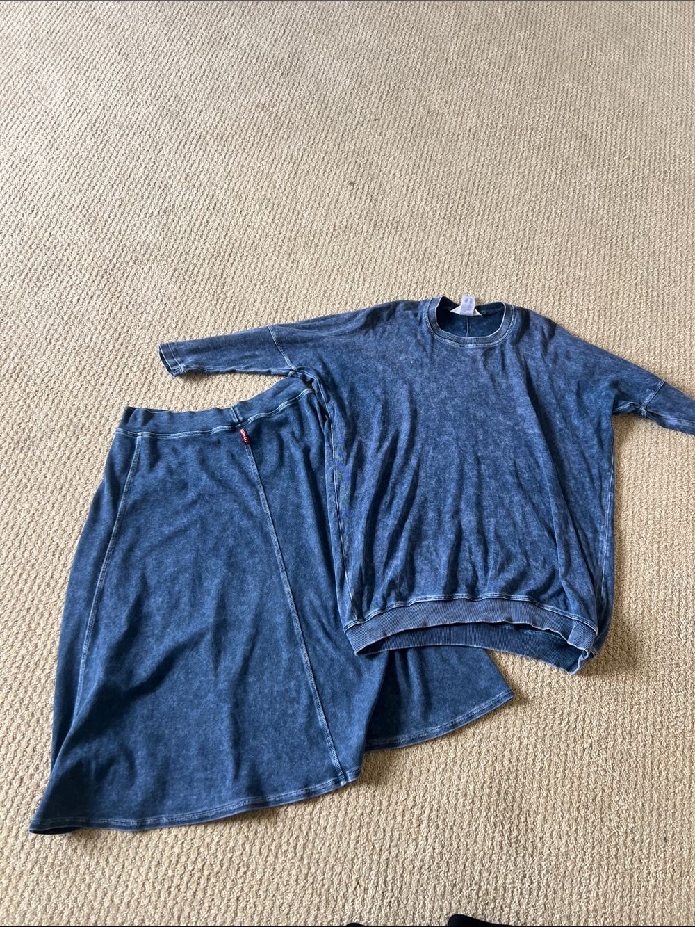 Hartail Blue Two-Piece skirt Set - Crewneck Top & Skirt